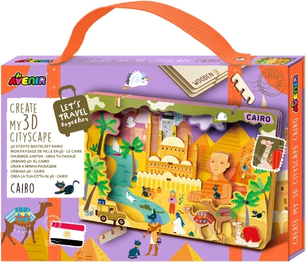 Puzzle 3D din lemn panorama urbană a Cairoului AVENIR