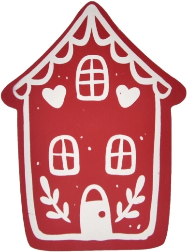 Căsuță decorativă din lemn roșu-alb 15 cm