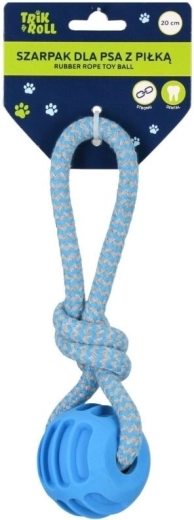 Trik&roll jucărie de tras pentru câini cu minge, albastră