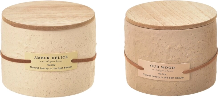 Lumânare parfumată în recipient ceramic cu capac din lemn 230 g