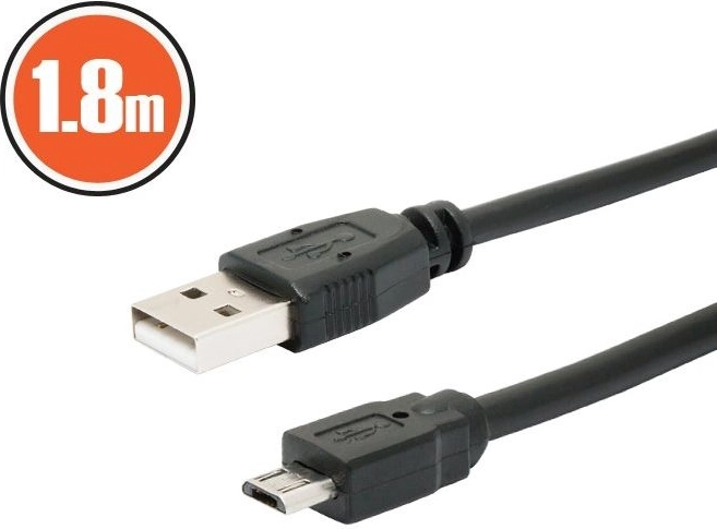 Cablu USB 2.0 A la micro B, 1,8 m, negru