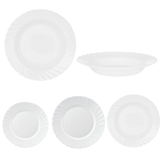 Set de 18 farfurii albe Fale