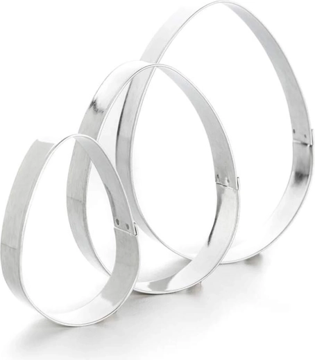 Set de forme pentru tăiat prăjituri în formă de ou, 3 piese