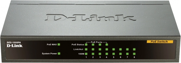 D-Link DES-1008PA switch de birou Fast Ethernet cu opt porturi și PoE