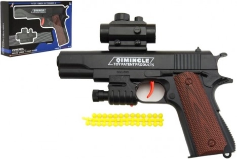 Pistol din plastic pentru bile moi - 20 cm