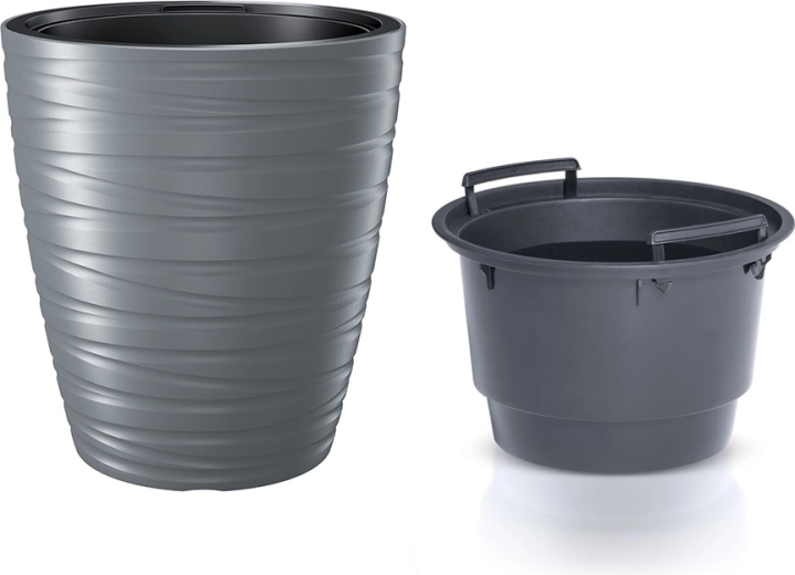 Ghiveci cu insert MAZE 29,6 cm piatră gri