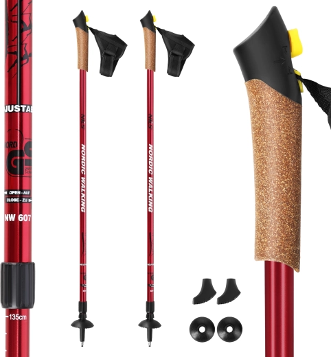 Bețe de nordic walking NILS EXTREME NW607 roșii