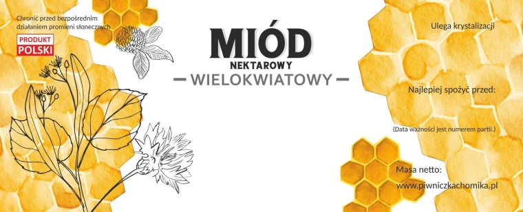 Set etichete pentru miere de nectar polifloră 154 × 60 mm, 100 buc