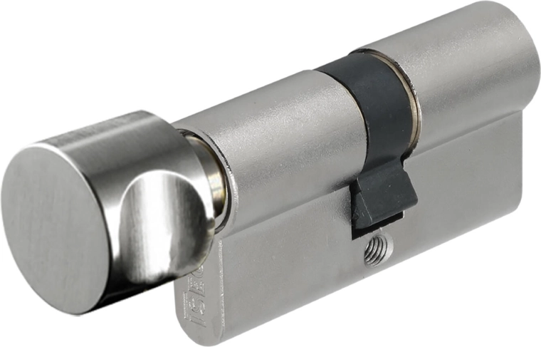 Butuc cilindric 30/35 cu buton, clasa de securitate 3, ISEO F6, nichel