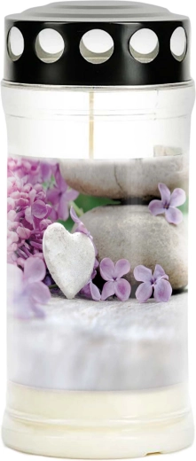 Lumânare de cimitir Provence – ardere 4 zile, inimă din flori