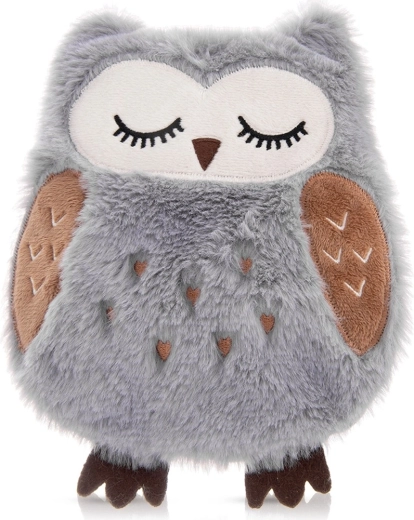 Termofor cu grâu și lavandă în bufniță de pluș 21 × 17 cm