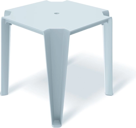 Masă de dining Lottie – masă de grădină și balcon din plastic, gri deschis