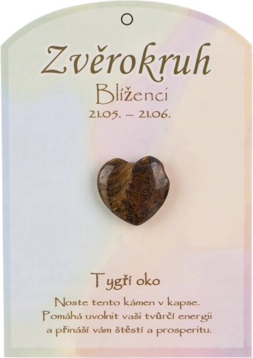 Ochi de tigru în formă de inimă pentru zodia Gemeni