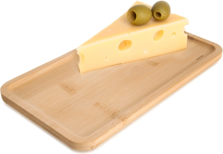 Farfurie dreptunghiulară din bambus pentru servire gustări 20 × 11 cm