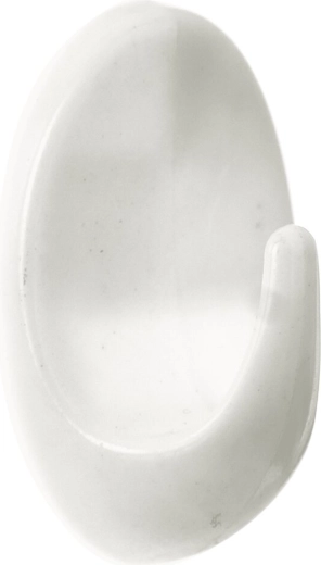 Cârlig oval alb din UH (plastic), mare