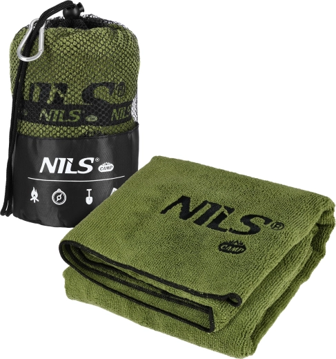 Prosop din frotir cu uscare rapidă NILS Camp khaki 120 × 60 cm