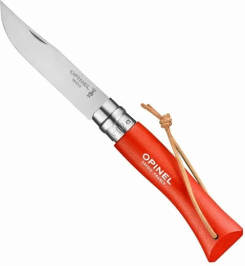 Opinel N°07 Trekking, cuțit de buzunar portocaliu, lemn de fag