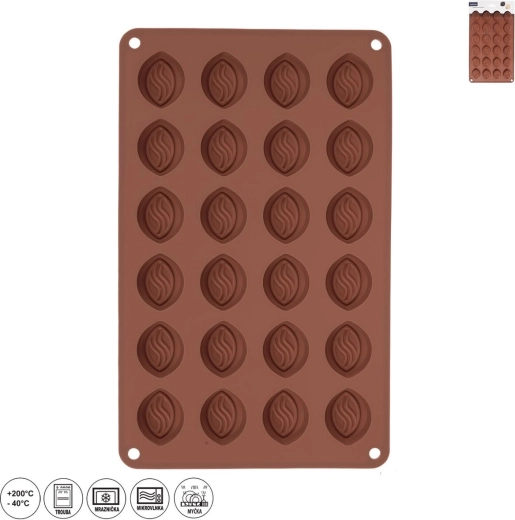 Formă din silicon pentru praline 24 buc. – bob de cafea