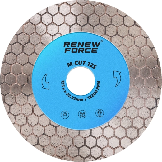 Disc diamantat pentru tăierea gresiei și ceramicii Renew Force 125 mm