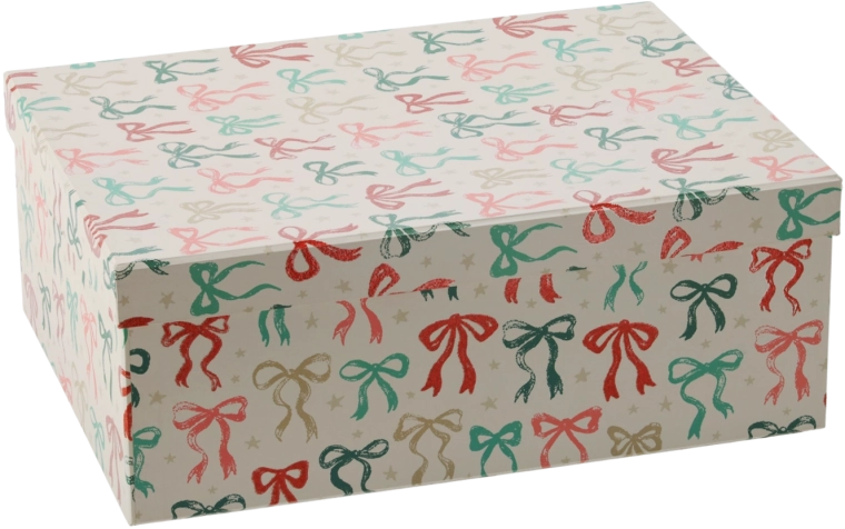 Cutie cadou de Crăciun cu fundă 33 × 24 × 12,5 cm
