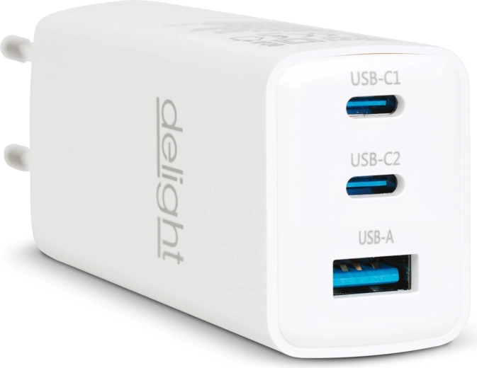 Adaptor de rețea cu USB-A 20 W și USB-C PD 45 W, alb