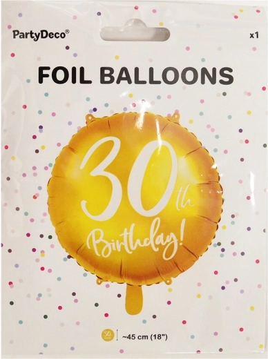 Balon din folie numărul 30 auriu 45 cm