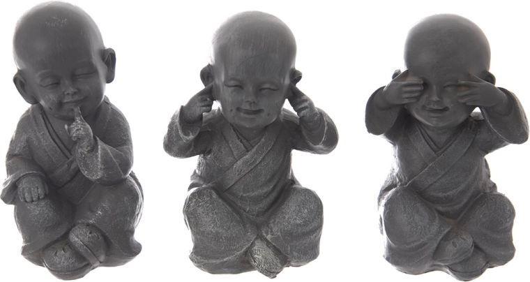 Statuetă decorativă Buddha din polystone 15 cm (3 variante)