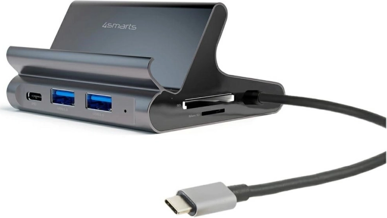 Stație de andocare USB‑C de birou 7‑în‑1 cu suport pentru tabletă și telefon, cu suport Samsung DeX