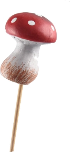 Decorațiune ceramică tip țăruș, ciupercă (muscăriță) 6 cm