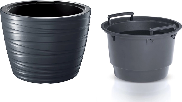 Ghiveci jos cu inserție MAZE 47,5 cm antracit