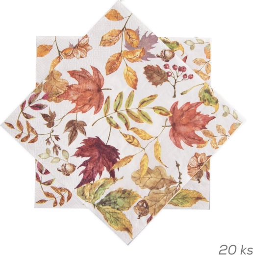 Șervețele de hârtie cu motiv de frunze de toamnă 33 × 33 cm, 20 buc