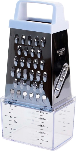 Răzătoare patrulateră din inox cu recipient 20 cm