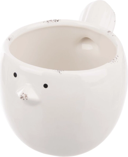 Ghiveci ceramic în formă de păsărică, alb, 17 cm