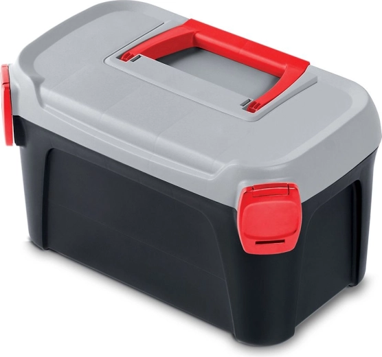 Cutie pentru scule Smart 7 l, neagră cu capac gri