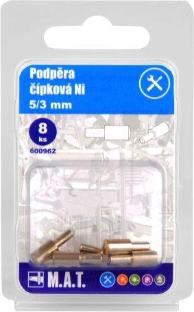 Suport tip ciupă pentru polițe 5/3 mm, nichel, 8 buc