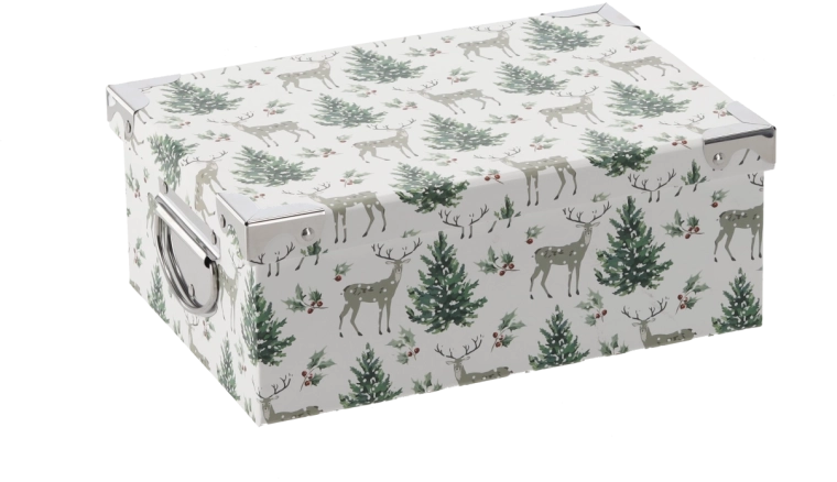 Cutie cadou de Crăciun cu accesorii metalice 44 × 31 × 15 cm - 1 bucată