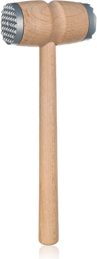 Bătător de carne dublu 30 cm din lemn de fag și metal BANQUET Brillante