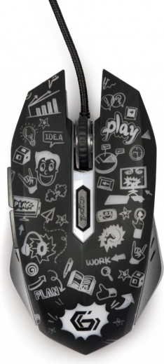 Mouse optic LED cu 6 butoane USB negru - 1 bucată