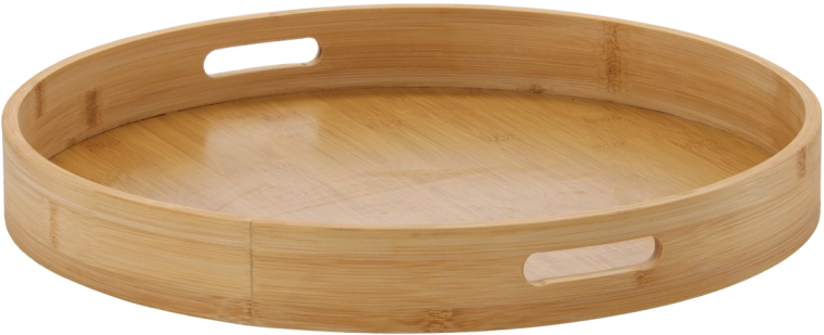 Tavă de servire din bambus 40 cm cu mânere