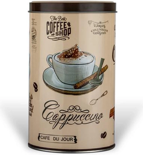 Cutie rotundă din tablă Cafe9 du Jour 11 d7 11 d7 18,2 cm