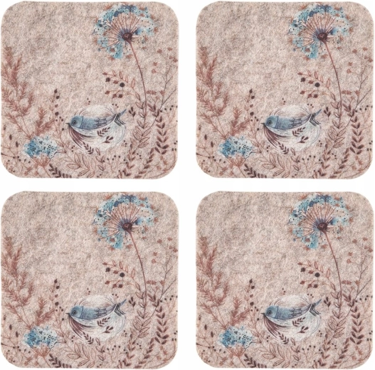 Set de 4 suporturi din fetru Serenity 10 × 10 cm