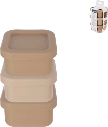 Set de mini caserole din silicon pentru alimente, pătrate, 160 ml, 3 buc. (mix)