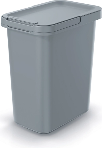 Coș de gunoi îngust Systema 12 l, gri deschis cu capac basculant