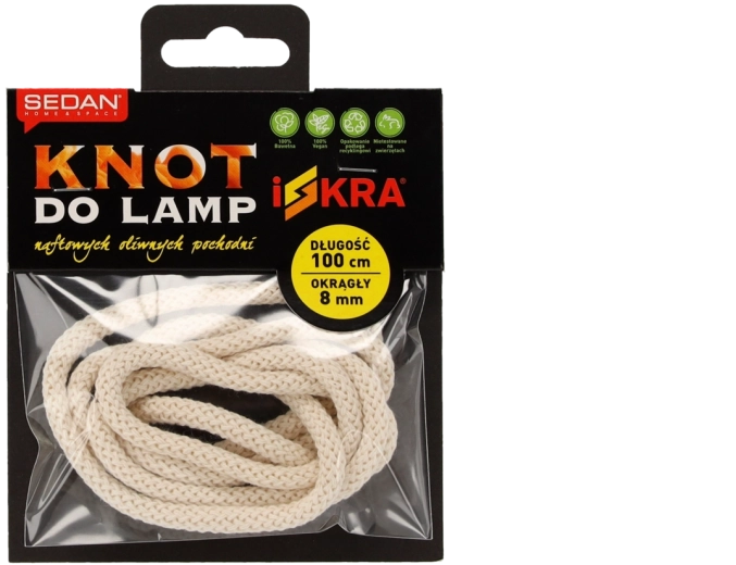 Fitil rotund de bumbac de schimb pentru lampă cu petrol/motorină 8 mm