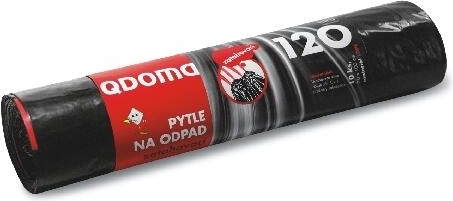 Saci de gunoi cu șnur de strângere 120 l, negri, 70 × 100 cm, 35 µ, 10 buc.