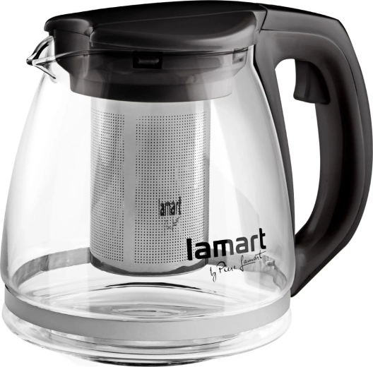 Lamart Verre ceainic de sticlă pentru ceai 1,1 l negru