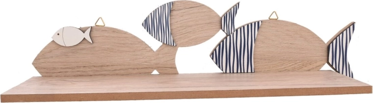 Raft de perete din lemn Beach 38 × 11 × 11 cm
