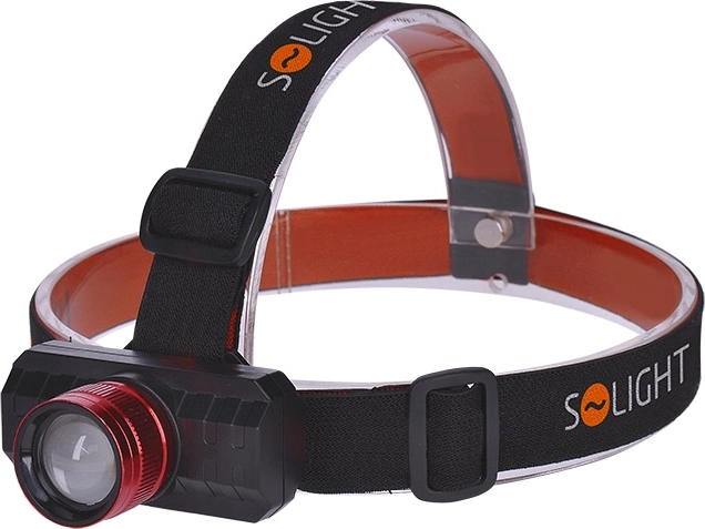 Lampă frontală LED reîncărcabilă Solight 3 W, 150 lm cu zoom și baterie Li-Ion