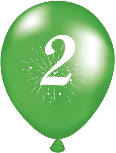 Baloane cu cifra 2, 5 buc., latex