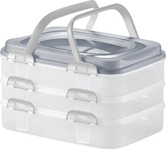 Cutie de picnic din plastic cu 3 niveluri 40 × 30 × 24 cm